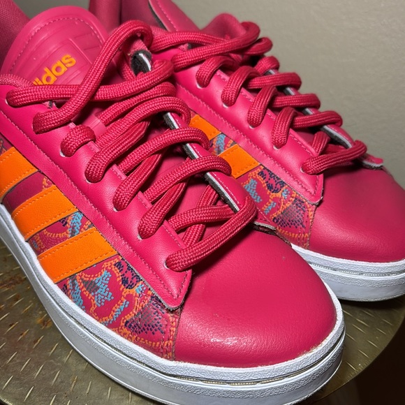 Women’s Sz 9 Adidas x Farm Rio Grand Court Alpha Cloudfoam Comfort Court Shoes - Picture 5 of 12